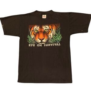 Vintage 90s Eye on Survival Tiger Nature Conservation Shirt Adult Medium